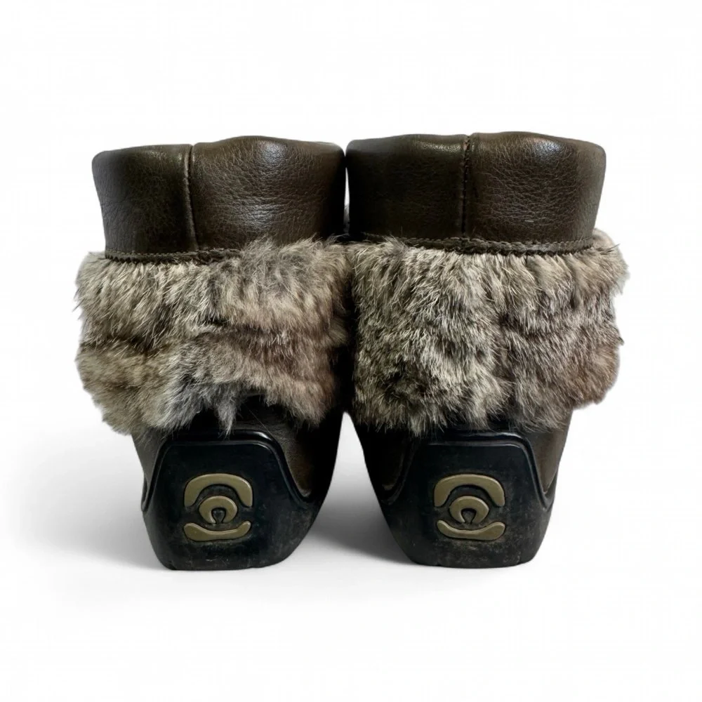 MANITOBAH MUKLUKS BROWN FUR TRIMMED BOOTS SIZE 6 WOMAN - Picture 4 of 16
